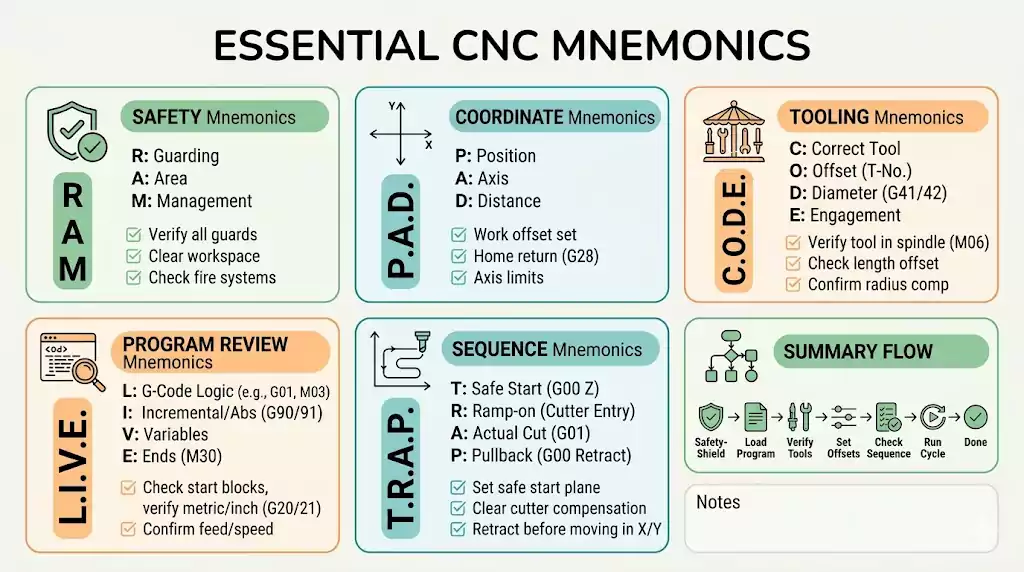 essential CNC programming mnemonics