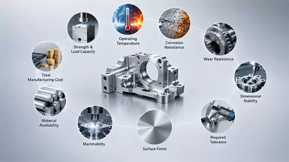 CNC material selection factors for strength corrosion resistance and machinability